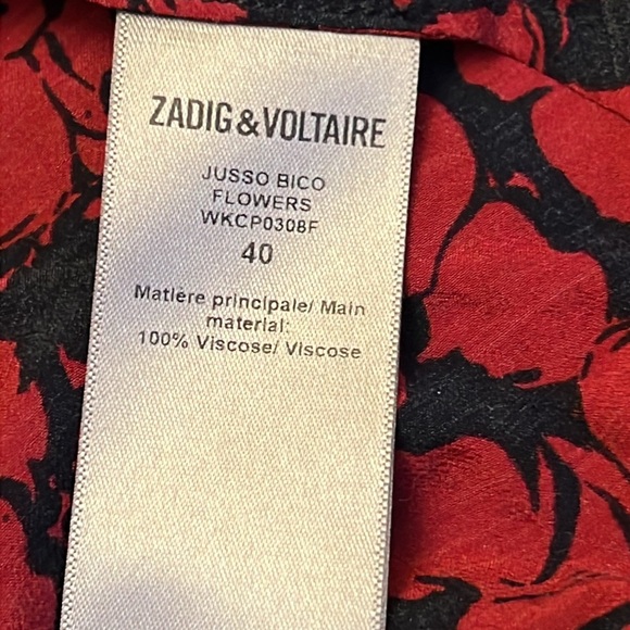 NWT ZADIG& VOLTAIRE Jusso Bico Flower Print Mini Skirt - Bordeaux - Picture 6 of 8